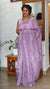Lavender Tissue Linen Saree with Embroidery - 4J12