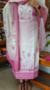 Cream and Lilac Printed Linen Suit