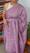 Lilac Lavender Net Kota Saree with Cutwork - 409M