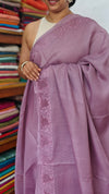 Lilac Lavender Net Kota Saree with Cutwork - 409M