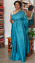 Sky Blue Lined Noil Tussar Silk Saree - 174D