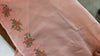 Light Peach Embroidered Silky Kota Saree