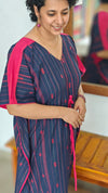 Blue and Pink Cotton Kaftan