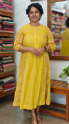 Mustard Mal Chanderi Dress - SCG11