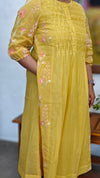Mustard Mal Chanderi Dress - SCG11