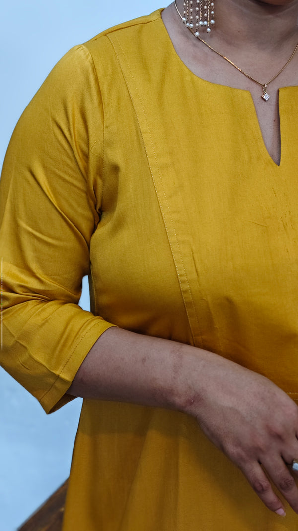 Mustard Modal Silk Kurti