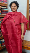 Reddish Pink Tussar Silk Suit