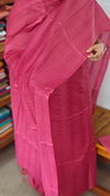 Dark Pink Semi Tussar Silk Suit - EAY6