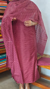 Maroon Semi Tussar Silk Suit - EAY6