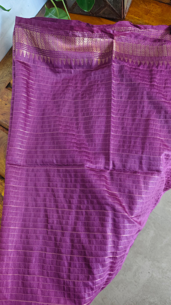 Magenta Mini Checks Semi Silk Saree - BGR8