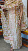 Green and Orange Printed Kota Doria Suit - GD331
