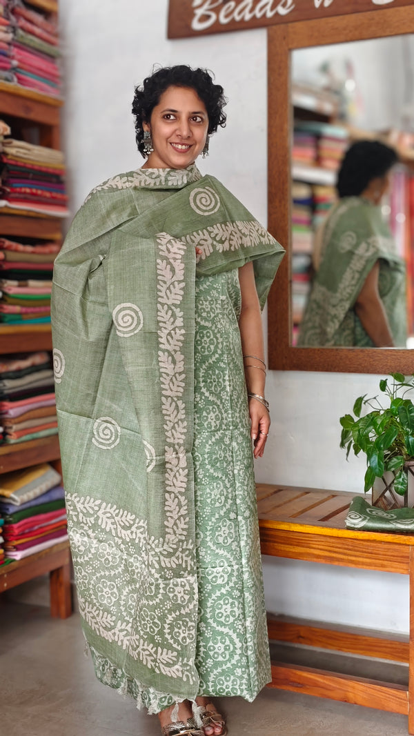 Sage Green Batik Printed Suit