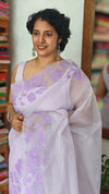 Lavender Net Kota Saree with Applique Work - EP25