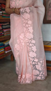 Peach Net Kota Saree with Applique Work - EP25