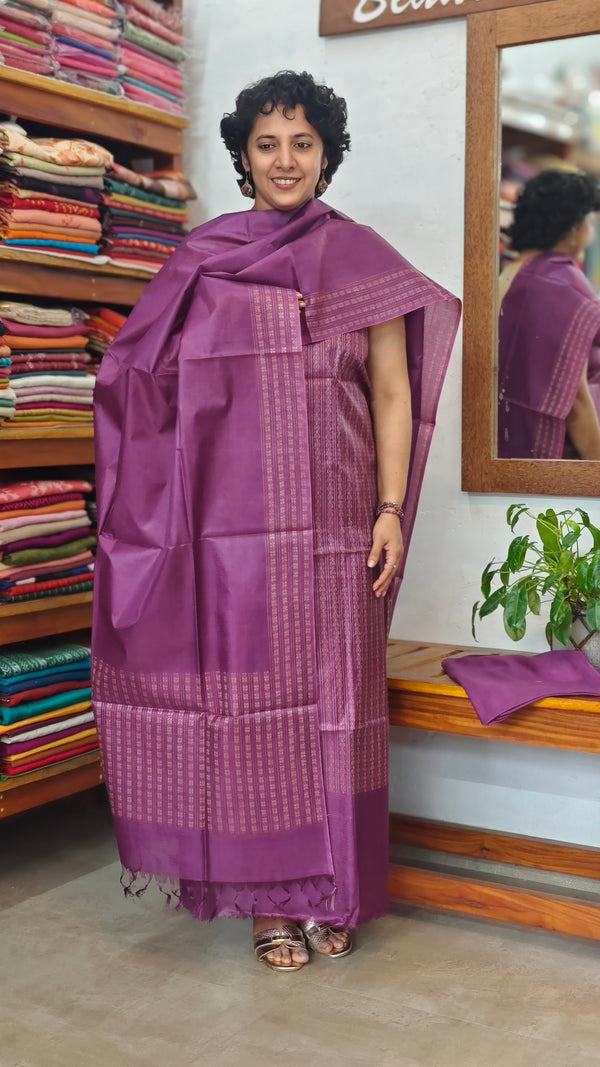 Orchid Purple Noel Tussar Silk Suit - MNT4