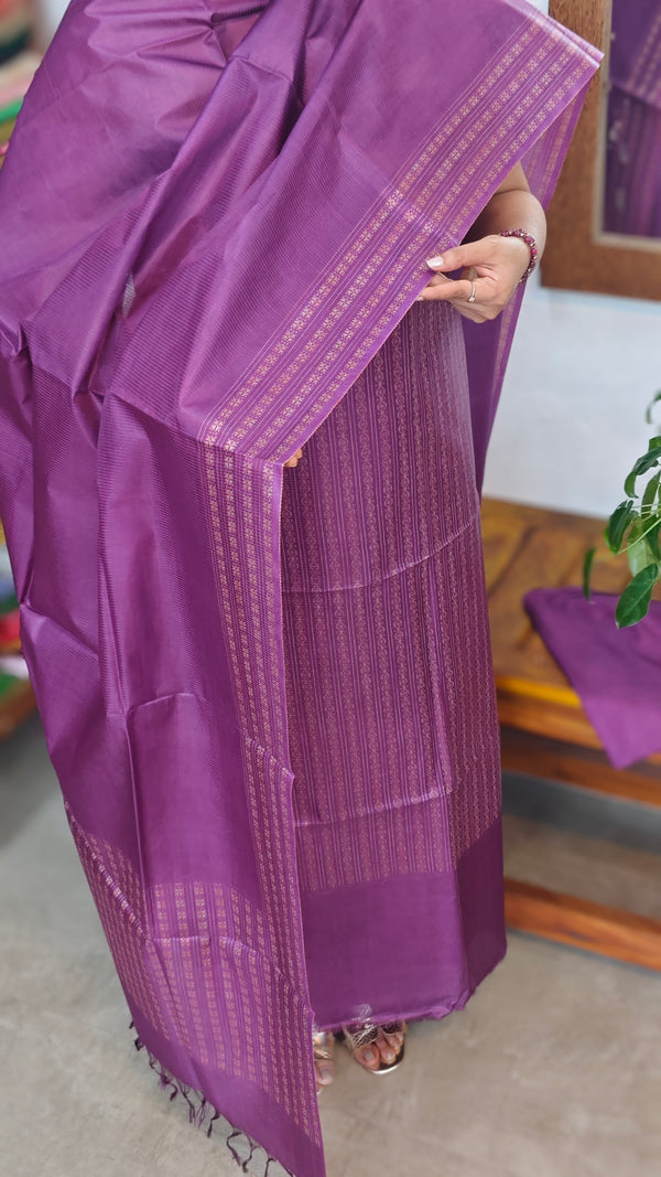 Orchid Purple Noel Tussar Silk Suit - MNT4