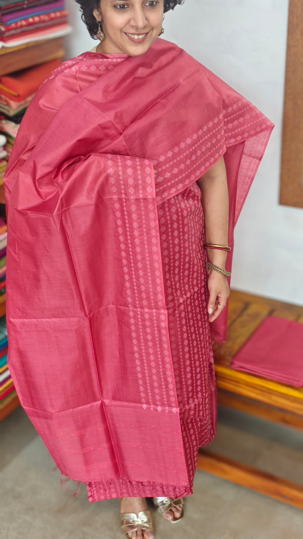 Dark Pink Noel Tussar Silk Suit - MNT4