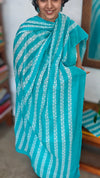 Firozi Blue Cotton Printed Suit
