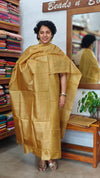 Golden Mustard Woven Tussar Silk Suit - BCE3