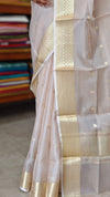 Cream and Gold Tissue Kota Saree - 7V26