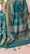 Peacock Green Chanderi Banarasi Saree