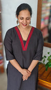Black and Red Cotton Kurti