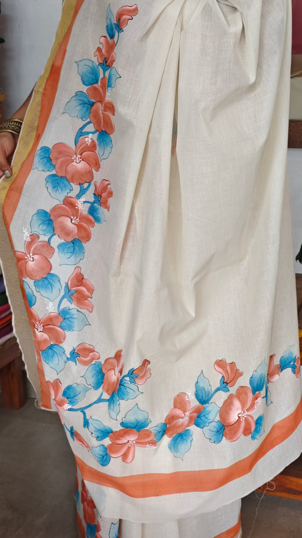 Painted Kerala Saree
