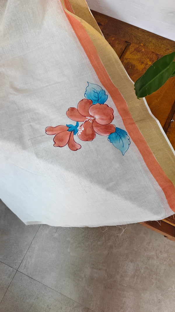 Painted Kerala Saree