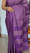 Wine Purple Semi Tussar Silk Saree - TF51