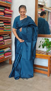 Classic Blue Semi Tussar Silk Saree - TF51 - 2
