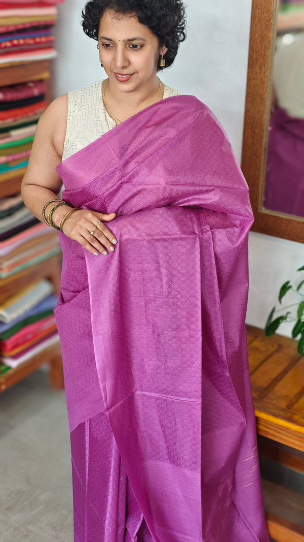 Orchid Purple Semi Tussar Silk Saree - TF51