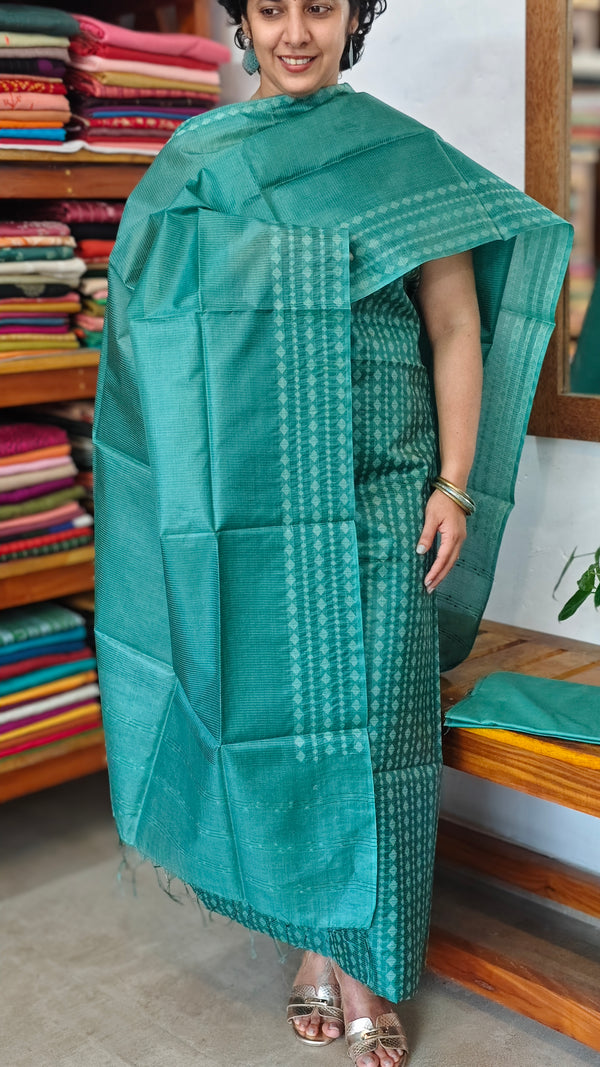 Teal Noel Tussar Silk suit - MNT4 - 2