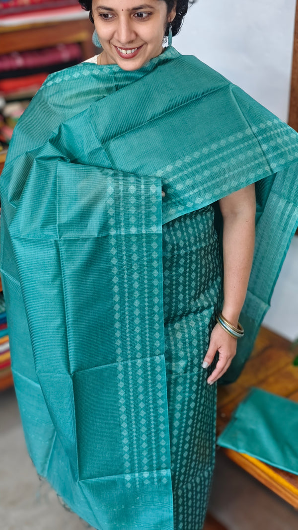 Teal Noel Tussar Silk suit - MNT4 - 2