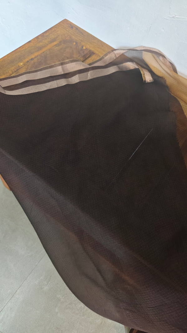 Brown Mustard Kota Silk Saree - KTS3 - TW9