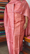 Dark Peach Embroidered Tussar Silk Suit - TBW4