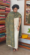 Off white cotton suit with Ajrakh Dupatta