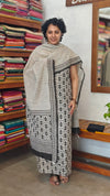 Grey and black printed cotton suit