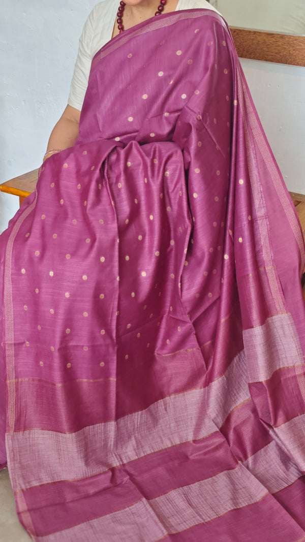 Wine Semi Silk Saree - GC42