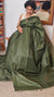 Green Semi Tussar Silk Saree - 34NU