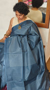 Blue Semi Tussar Silk Saree - 34NU - 2