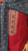 Red and Blue Cotton Suit - XC33