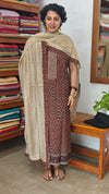 Brown Ajrakh Printed cotton Suit - XC33