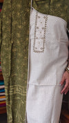 Off White Cotton Suit with Green printed dupatta - XC33