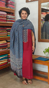 Red cotton suit with modal dupatta - XC33