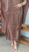 Dark Brown Zari Woven Tussar silk Suit - PT18