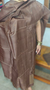 Dark Brown Zari Woven Tussar silk Suit - PT18