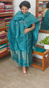 Peacock Green Zari Woven Tussar silk Suit - PT18