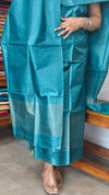 Peacock Green Zari Woven Tussar silk Suit - PT18