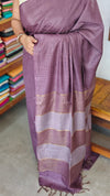 Mauve Thin Striped Semi Silk Saree - BGR9