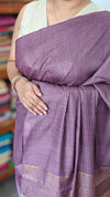 Mauve Thin Striped Semi Silk Saree - BGR9